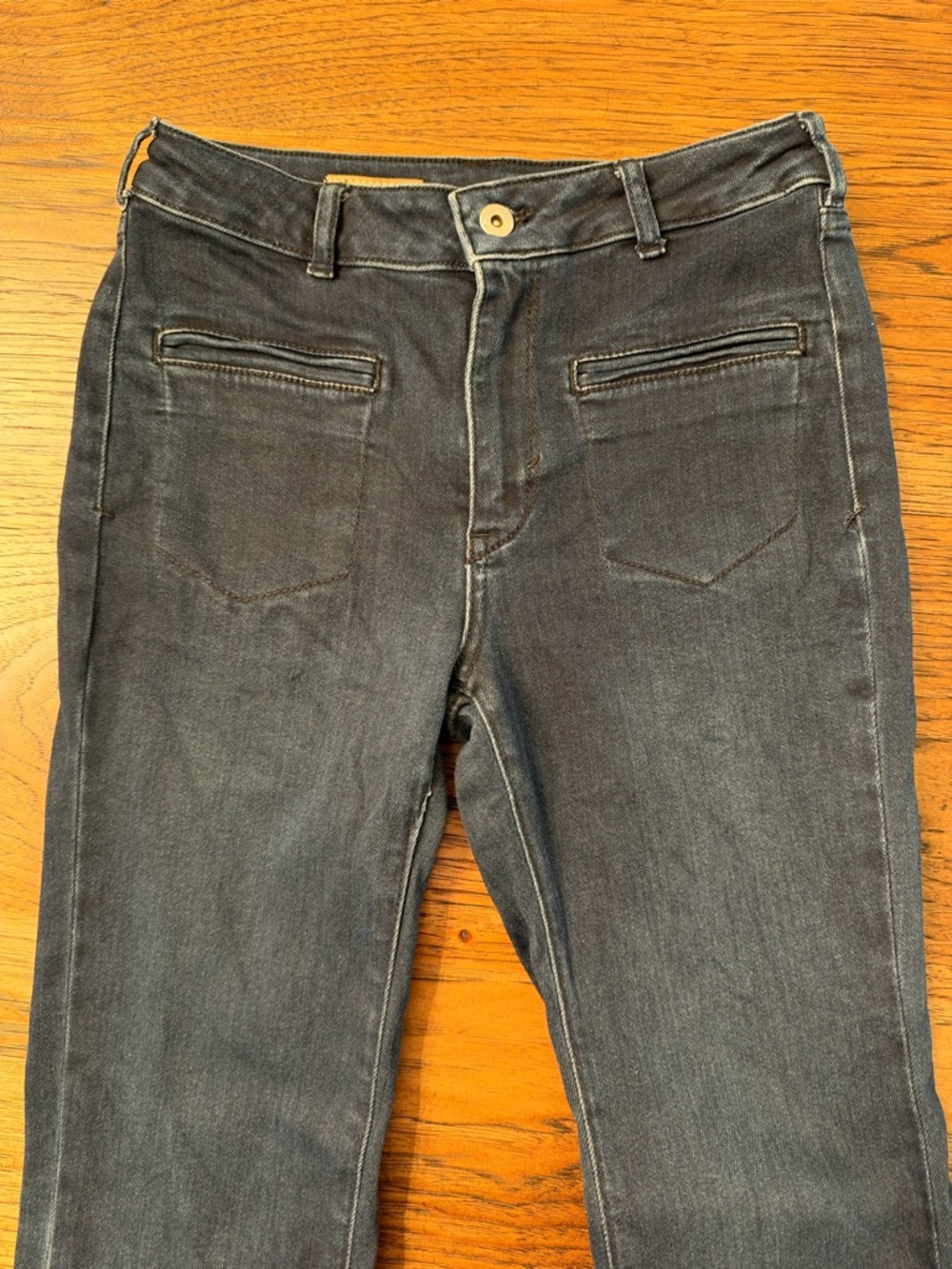 Pilcro Anthropologie Dark Wash Bootcut Straight Jeans Size 26 French Girl Chic - Picture 4 of 15